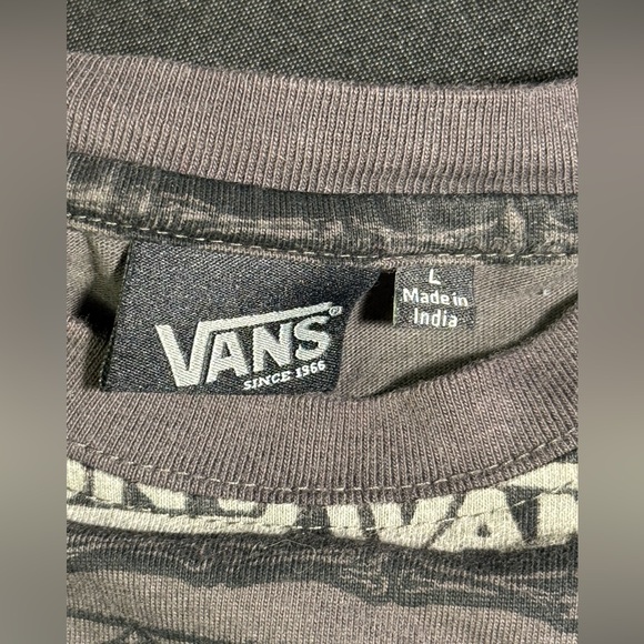 Large Vans Black and Tan Men's Long-Sleeved T-Shirt - Picture 3 of 7